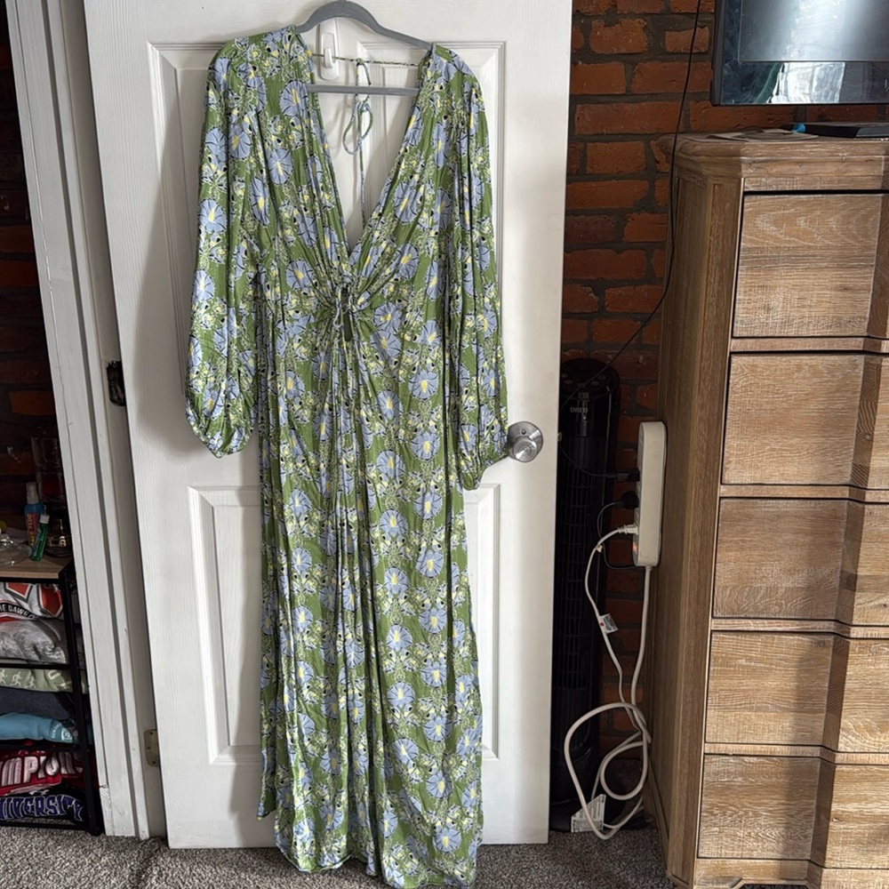 Anthropologie Cut Out Floral Maxi Dress